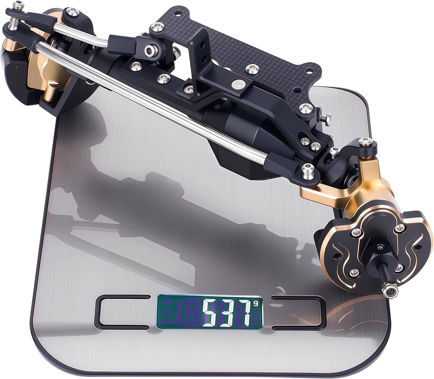 AMK Capra 1.9 Portal Axles Kit 857G, 4WS Front & Rear Axles with Isokinetic 3-Section CVD Shafts, 52° Max Steering Angle, Low CG Battery Tray for Axial Capra 1.9 UTB10 1/10 RC Crawler Upgrade (Black)