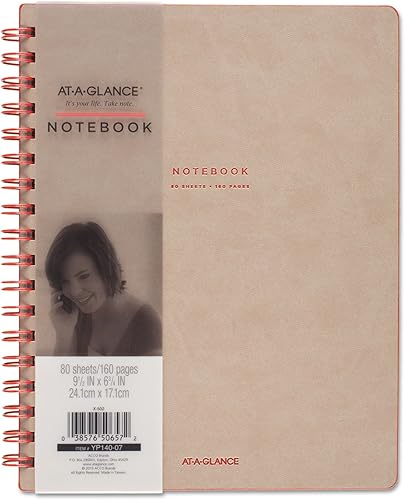 Miniatura 2 de AT-A-GLANCE cuaderno, doble alambre, rayado, 80 hojas, 9-1/2 x 7-1/4", colección, bronceado/rojo (YP14007)