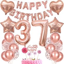 37th birthday decoration woman cake decoration 37th birthday woman decoration gift for 37th birthday woman rose gold birthday 37 woman 37 years birthday decoration balloon 37 birthday 37 years mu