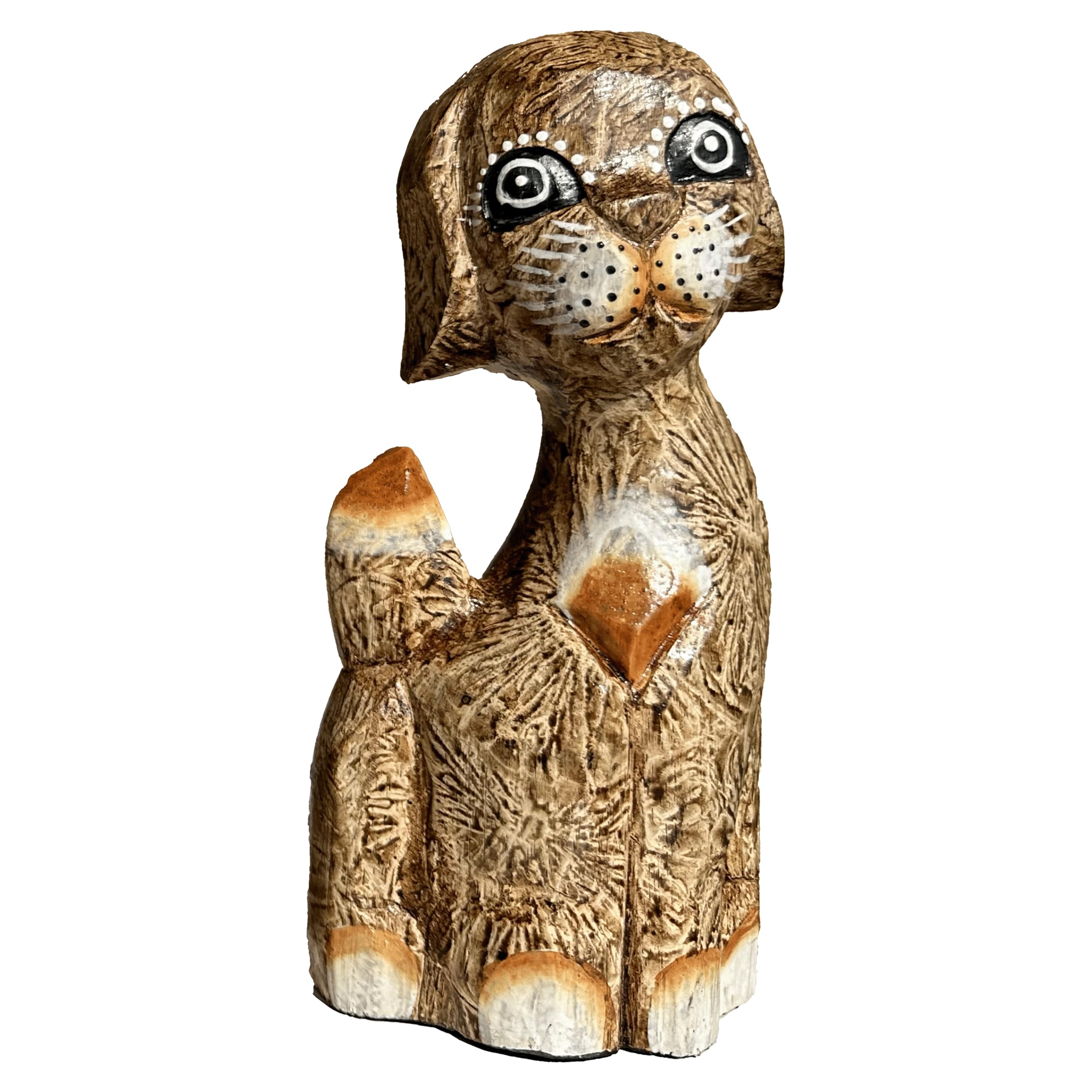 Keskin Wooden Dog Sculpture, Dog Statue, Dog Figurine, wooden sculptures decor (Bronze - 20 cm)