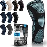 POWERLIX Knee Compression Sleeve - Best Knee Brace for Knee Pain for Men & Women - Knee Support for Running, Basketball, Volleyball, Weightlifting, Gym, Workout, Sports - (Light Blue XL)