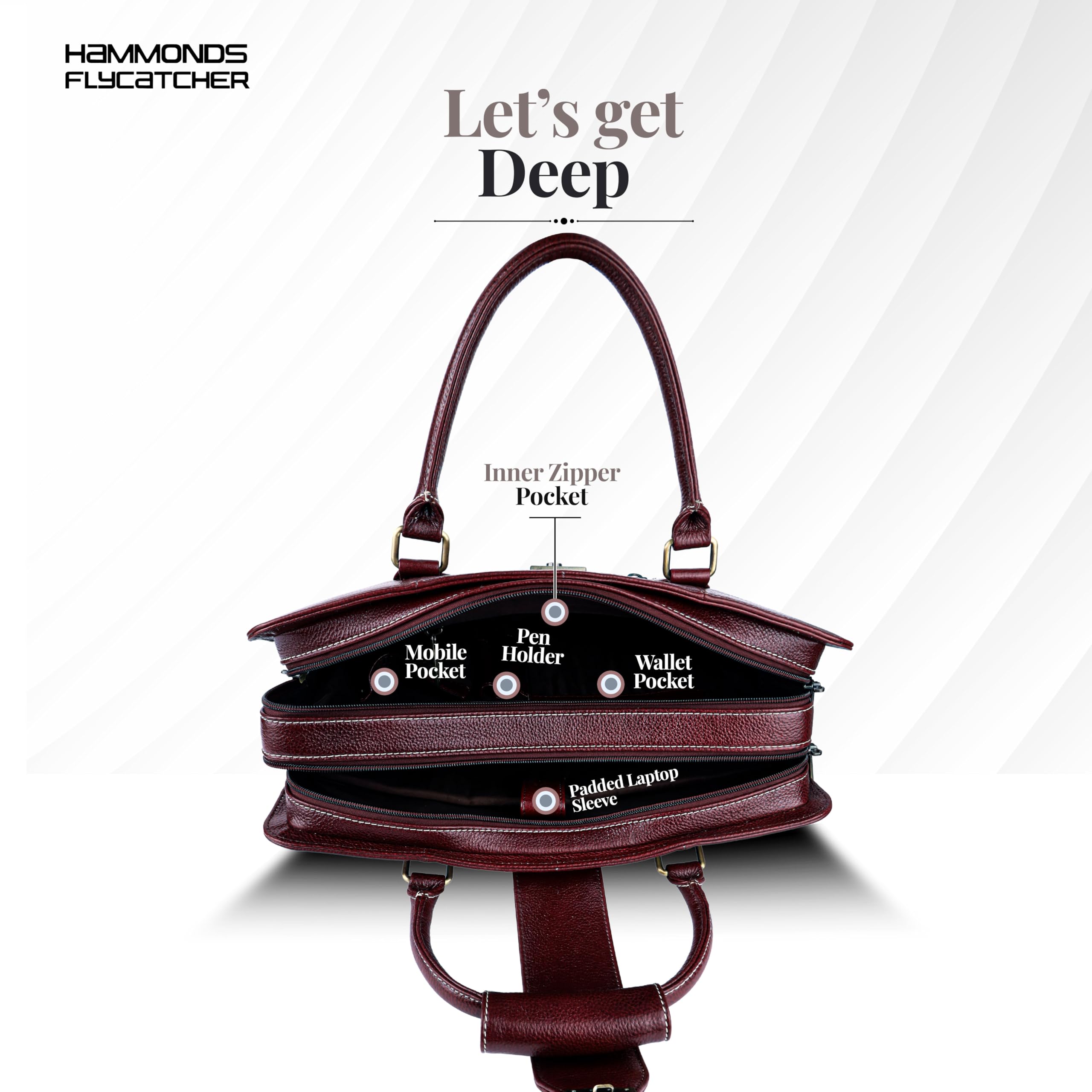 HAMMONDS FLYCATCHER Bolso bandolera para portátil para hombre, color marrón, Brown