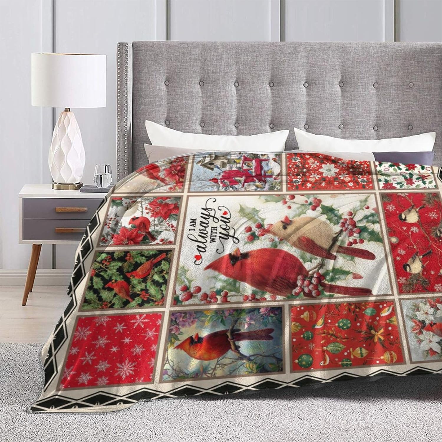 Cardinal Throw Blanket Christmas Cardinals Flannel Blankets Red Birds Plush Super Soft Cozy Warm Decor Gifts for Boys Girls Kids Adults Men Women 40" x 50" - Image 6