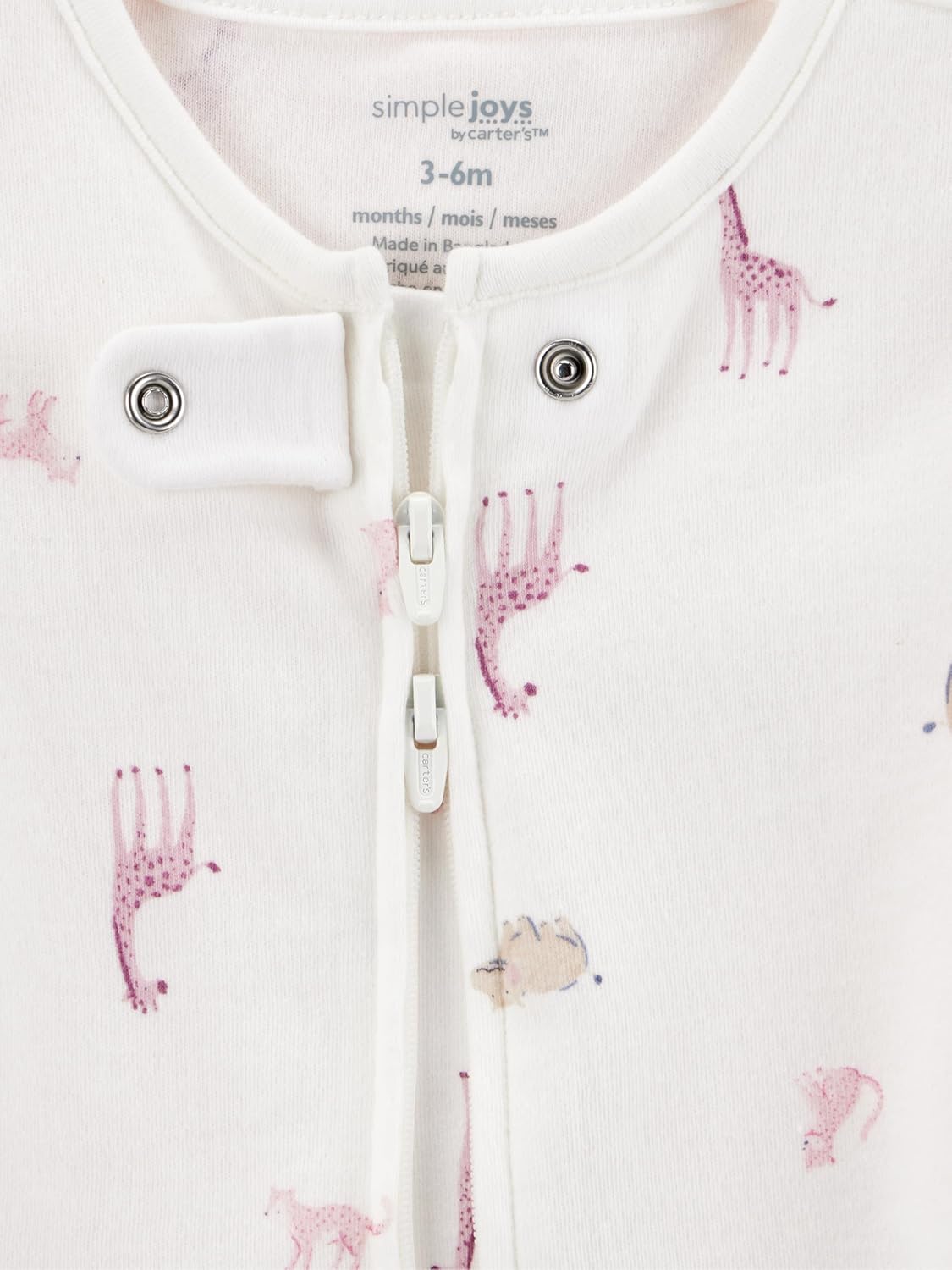 Simple Joys by Carter's Baby Girls' Cotton Footed Sleep and Play, Pack of 2 - Image 4