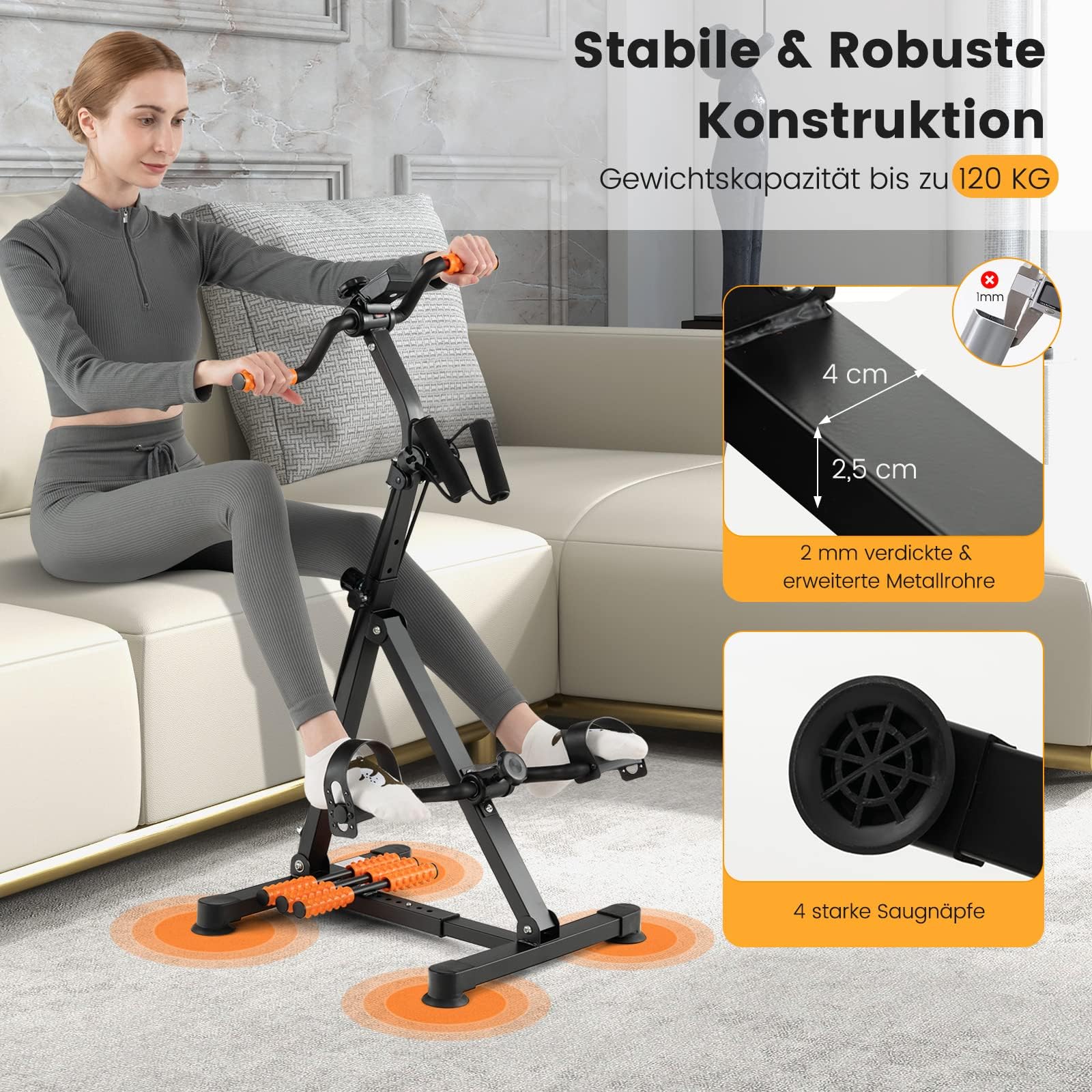 COSTWAY Pedaltrainer für Senioren, Arm und Beintrainer mit LCD Display, Bewegungstrainer höhen- & längenverstellbar, Heimtrainer für Zuhause