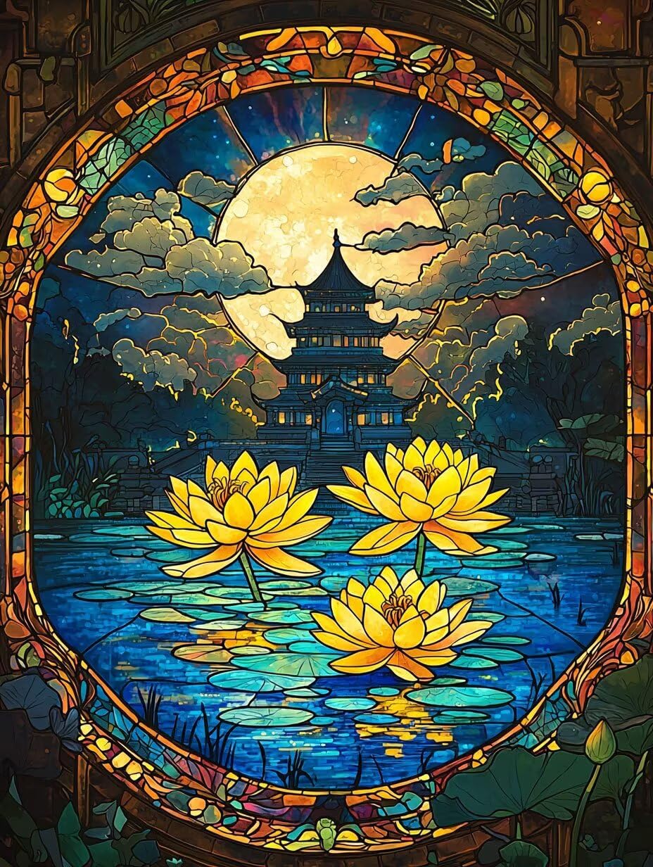 WEISHIWE Dipingere con i Numeri Adulti Ninfea e fiore, 60x80cm s-923