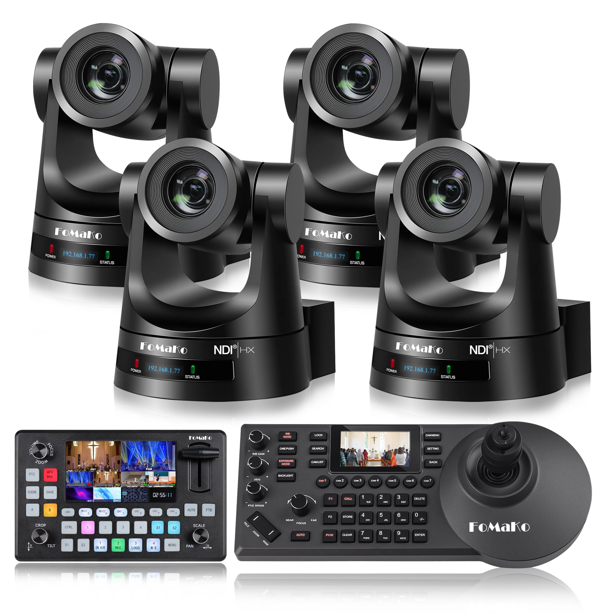 Caméra PTZ HDMI FoMaKo Zoom optique 12X Champ de vision 72,5 degrés Grand angle, Caméra de diffusion en direct HDMI Caméra PTZ USB pour YouTube