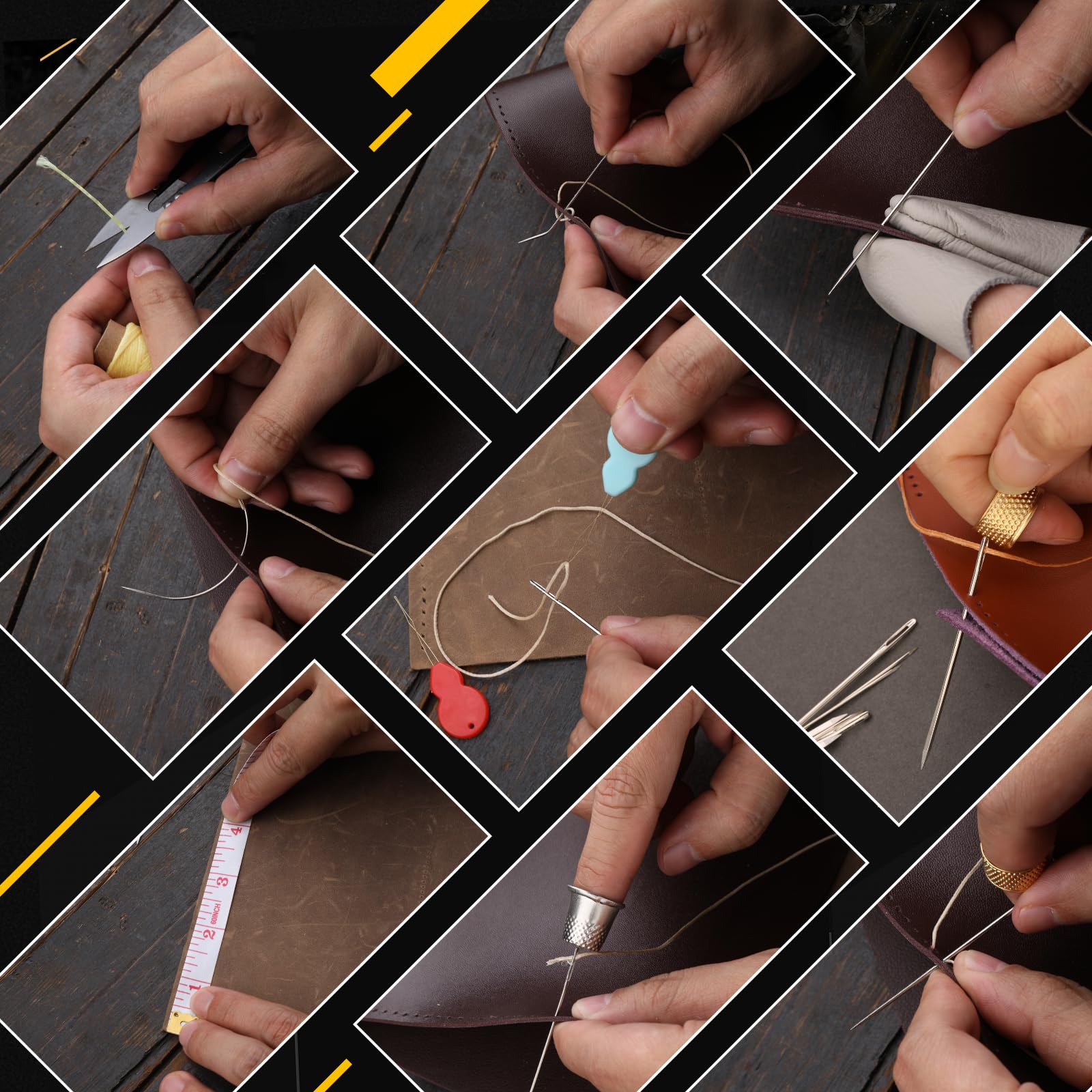 Leather Stitching Punch Kit - 56 Pcs for Beginners -7