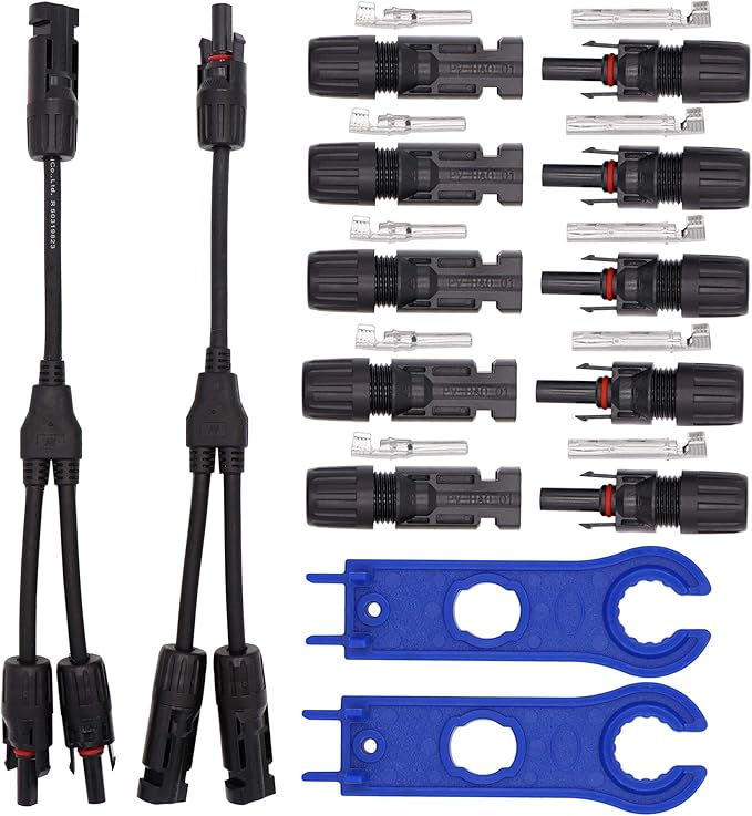 Ruikarhop MC4 Connectors Y Branch 1 to 2 Parallel Adapter Cable Wire
