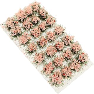 Operitacx Box of Bushy Tufts Static Flower Cluster Grass Tufts Kit DIY Miniature for Train Landscape Railroad Scenery Sand Layout Model Pink