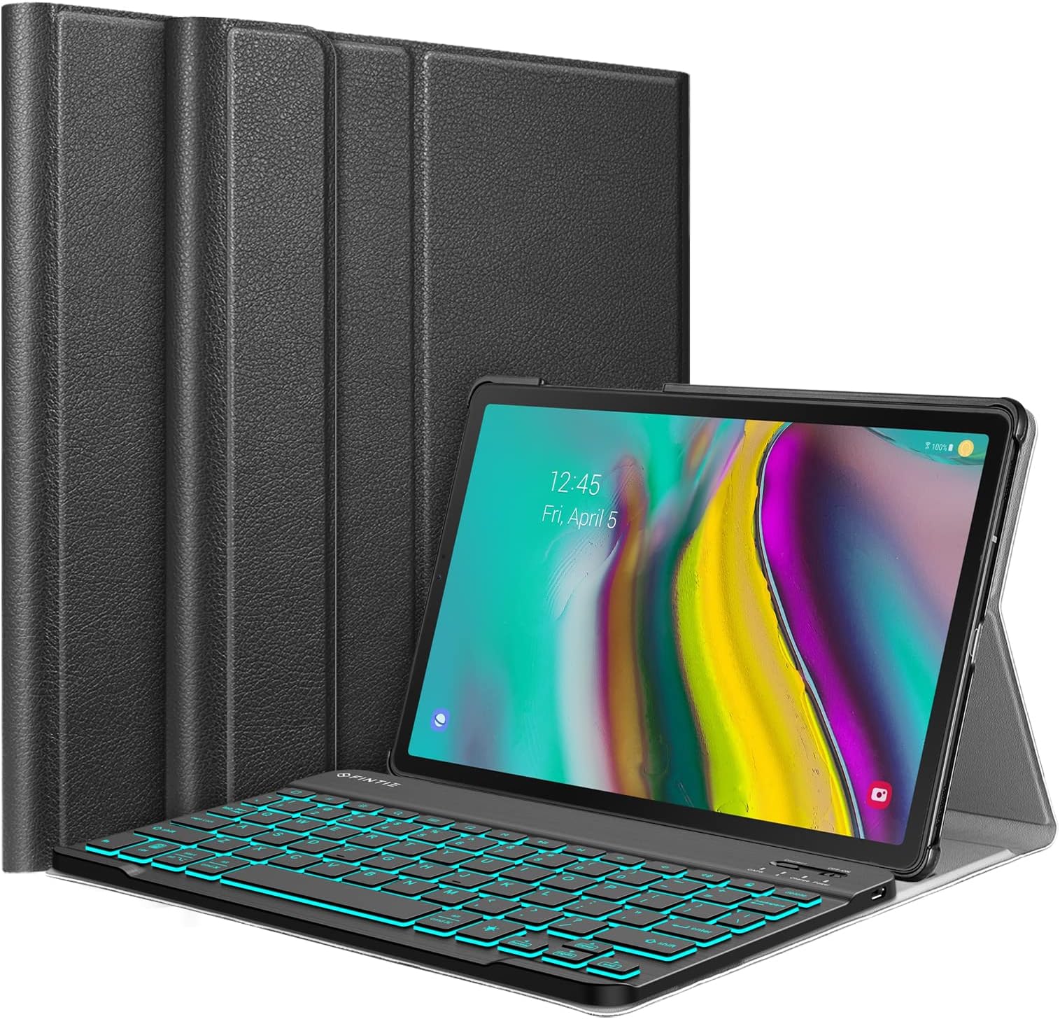 Fintie Keyboard Case for Samsung Galaxy Tab S5e 10.5 2019 Model SM-T720/T725/T727,Slim Case w/Detachable Wireless Bluetooth Keyboard, 7 Color Backlit, Black