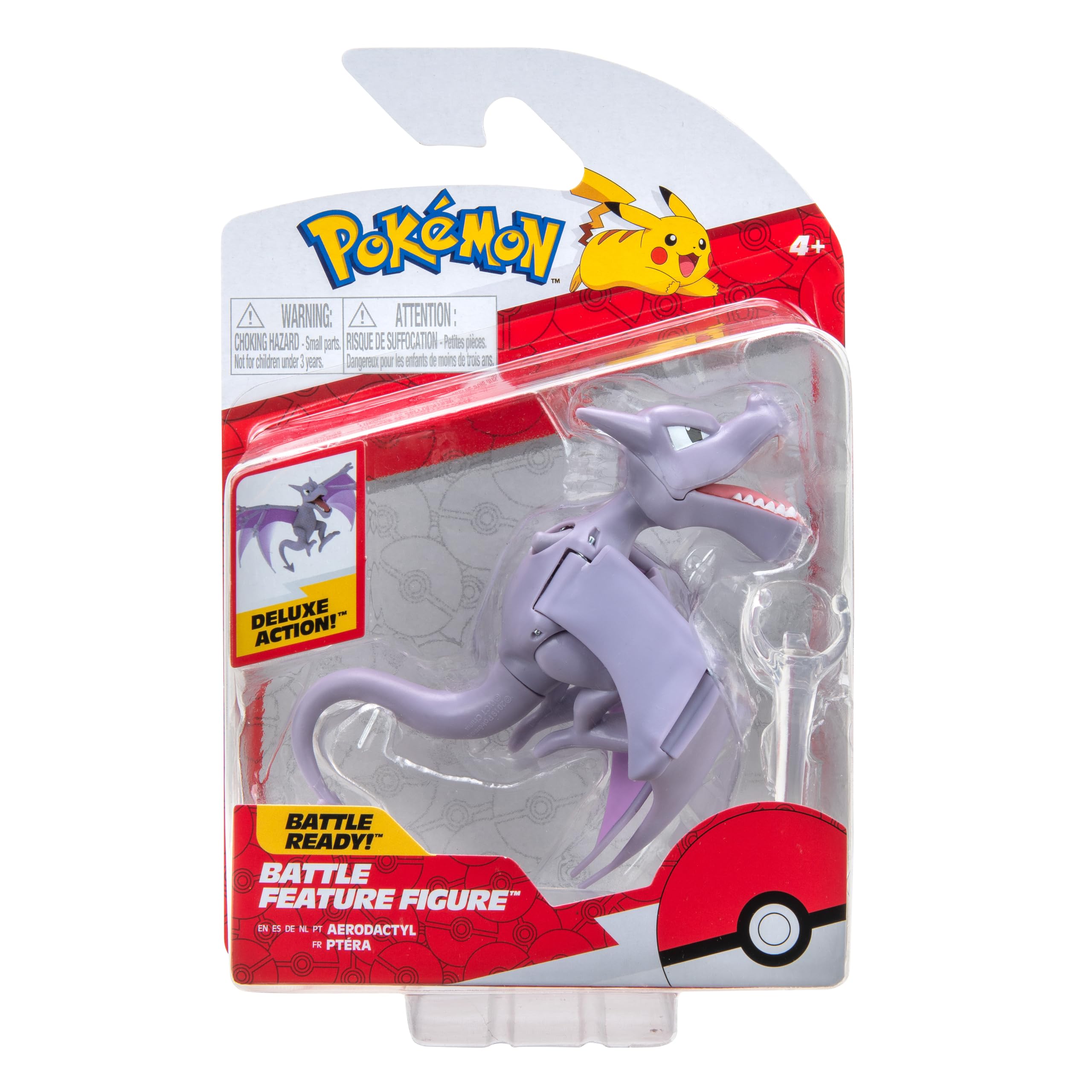 Pokémon PKW1914 - Battle Feature Figure - Aerodactyl, offizielle bewegliche Figur, 11,5 cm