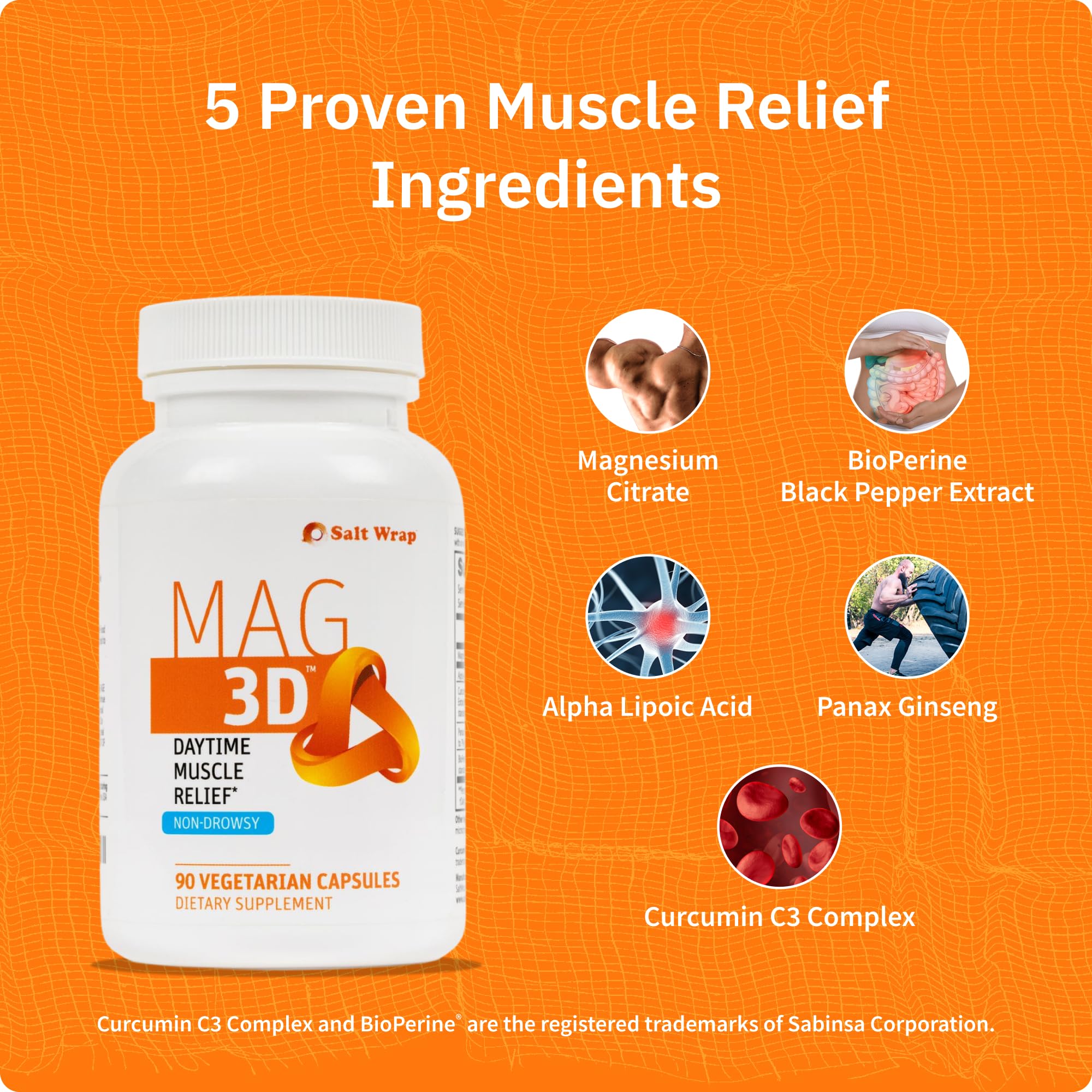 SaltWrap Mag 3D Daytime Non-Drowsy Leg Cramp & Muscle Relief, 90 Caps — Amazon image 4