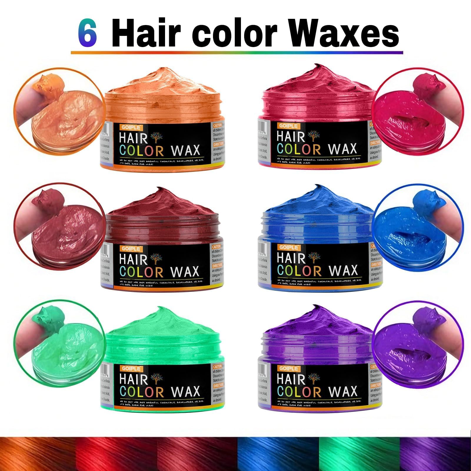 Cera temporal para el cabello para hombres, mujeres y niños, uso diario, fiesta, Navidad, bricolaje, tiza, lavable, color natural instantáneo para mujeres, 100 ml
