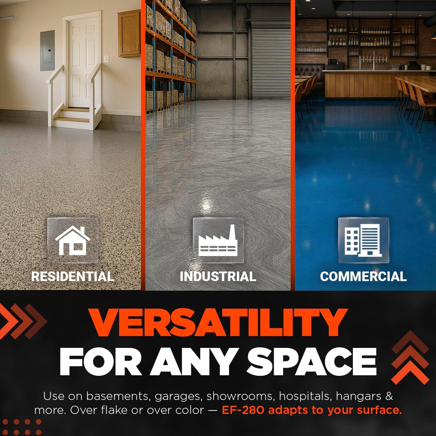 MPC-280 Polyaspartic Floor Coating Kit – 3 Gallon Clear High Gloss Polyurea Garage Floor Coating – Fast-Cure, 2:1 Mix Polyaspartic Top Coat for Concrete, Industrial & Commercial Surfaces