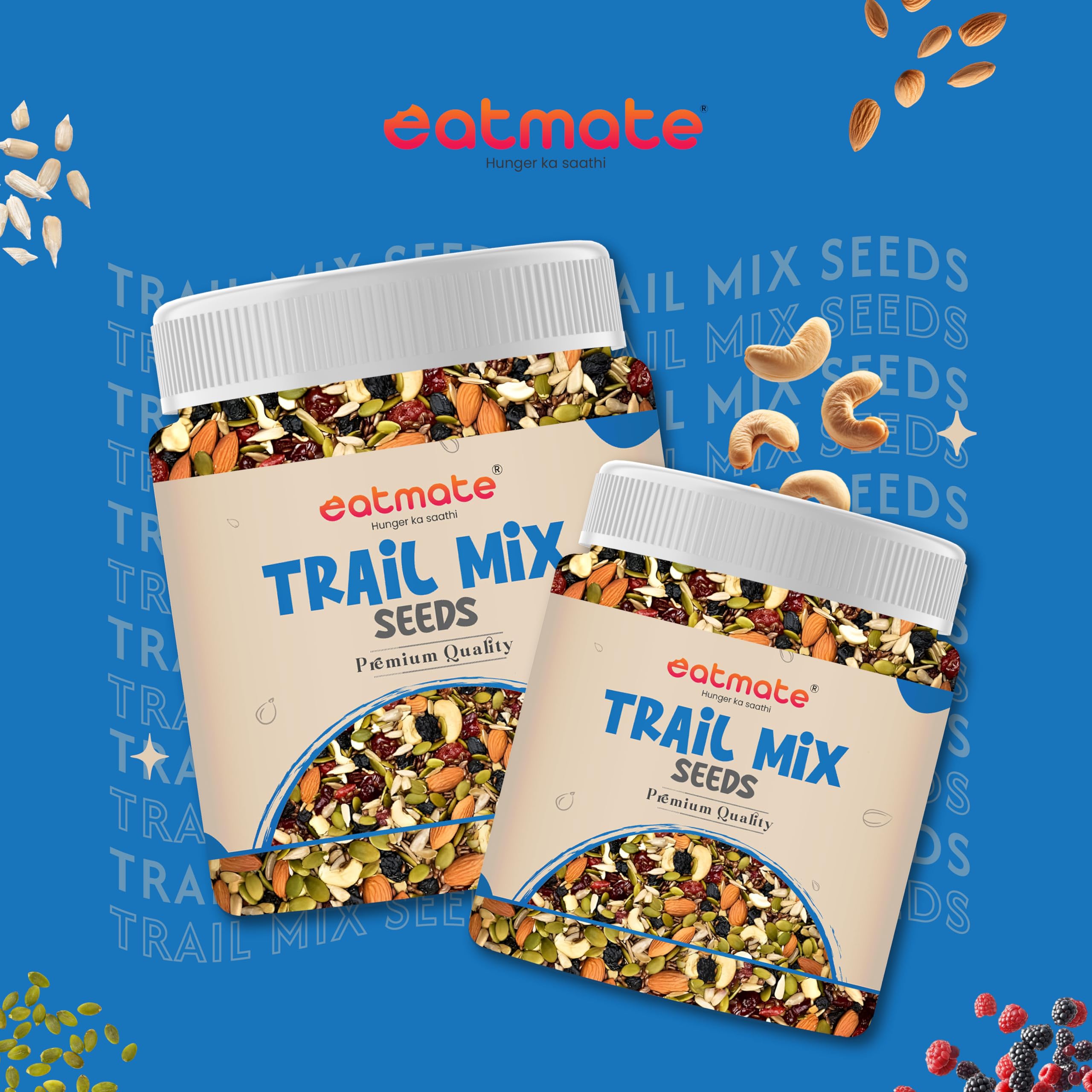 Eatmate Absolute Healthy Dry Fruits and seedMix, Premium Trail Mix 500g| Healthy MixedSeed with Dry Fruits, Almond, Cashew, Cranberry, Pumpkin, Sunflower, Black Raisins 1