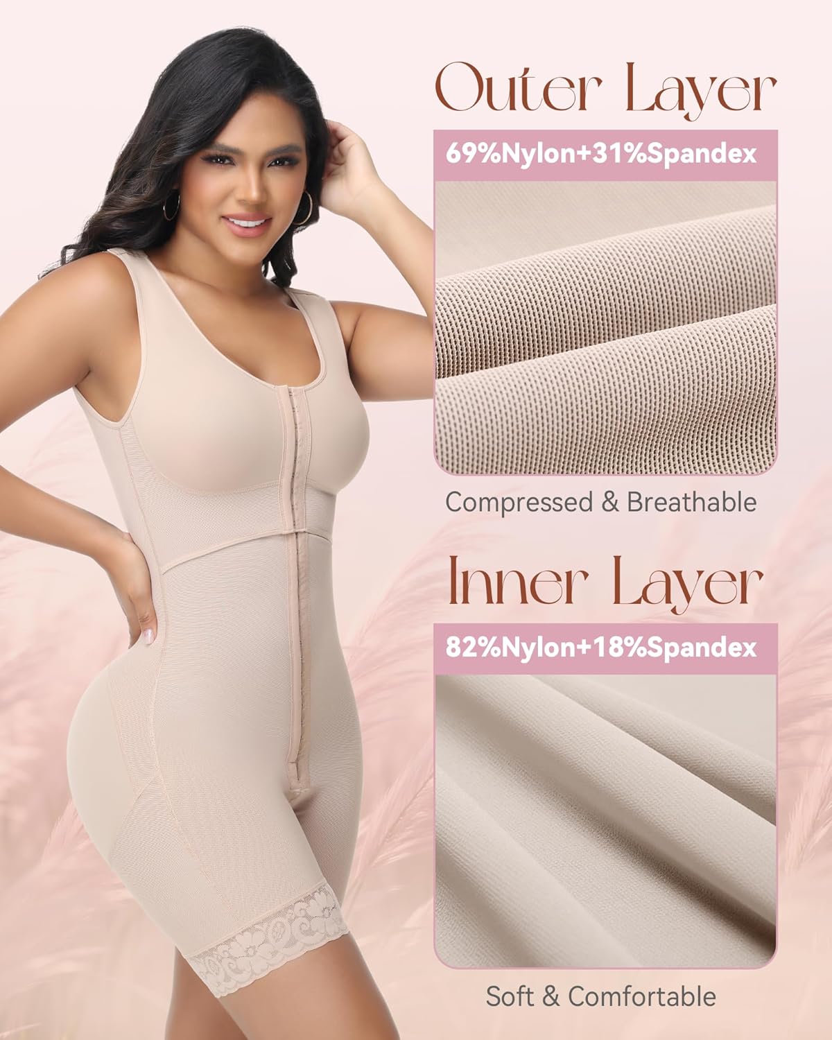 SHAPSHE Fajas Colombianas Moldeadoras Full Body Shaper Tummy Control Compression Garment - Image 2