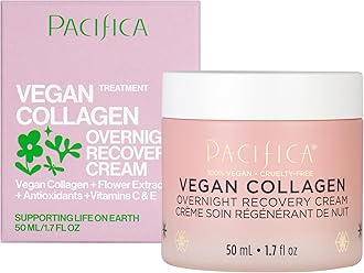 - Pacifica Night Face Cream - Vegan Collagen Overnight Recovery Cream, Nighttime Face Cream for Anti-Aging & Wrinkles, Improves Dry Skin & Redness Vegan, Clean Beauty, Dermatologist Tested