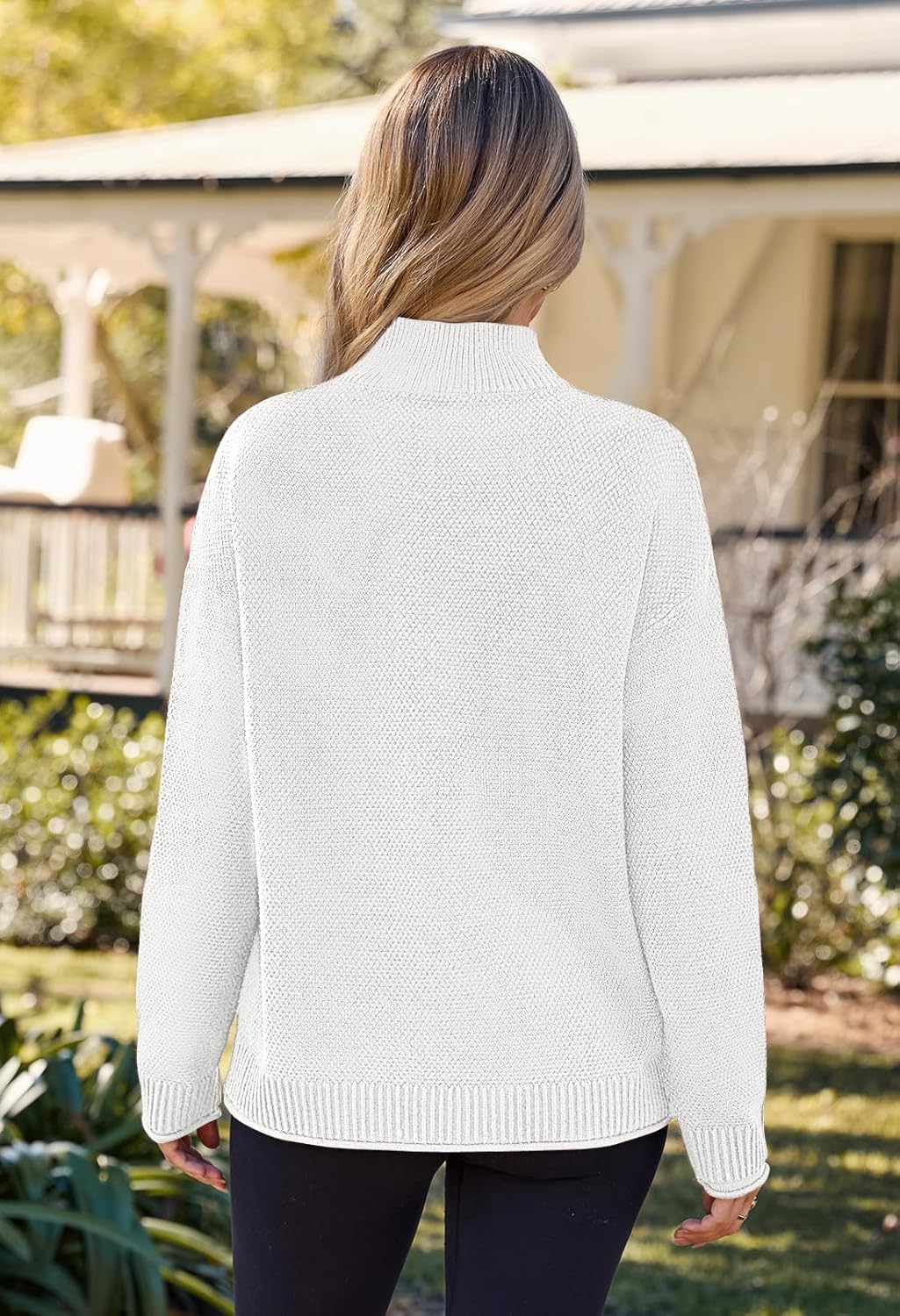 MEROKEETY Women's Turtleneck Long Sleeve Sweater 2025 Fall Cozy Knit Loose Casual Trendy Pullover Tops Winter Clothes