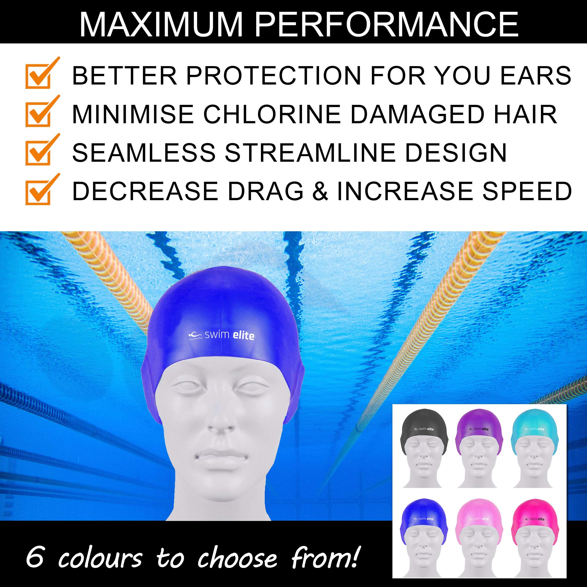 Bonnet De Bain En Silicone Pour Adultes, Imperméable, Pour Piscine D'été, élastique, Protection Des Oreilles, Cheveux Longs, Chapeau De Plongée