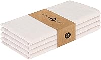 Vista 33 de Native Fab Blue Cloth Napkins, 4 Pack, 100% Cotton, 17x17 Inches, Heavy Duty, Soft Texture, Quick Drying, Great for Spring Holidays, Family