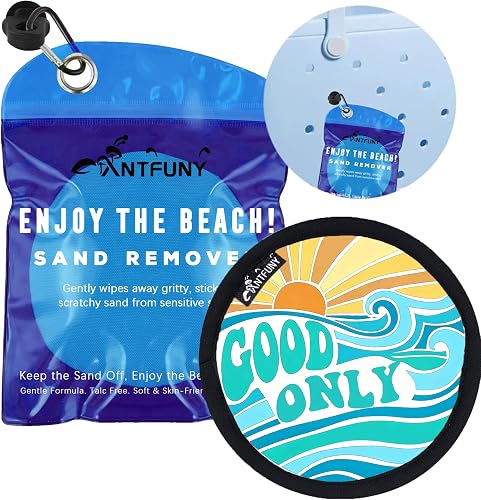 Antfuny Sand Remover for Beach Cleaner Eraser for Family Women Wipe Off Mitt Duster Brush Vacation Hawaii Honeymoon Essential Gift Costa Rica Must Haves Resort Rio de Janeiro Beach Towel