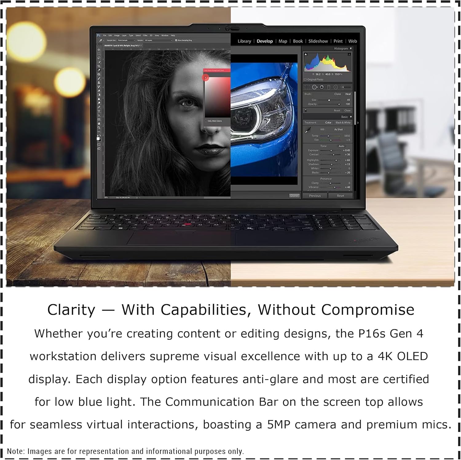 Lenovo ThinkPad P16s Gen 4 Mobile Workstation, Intel Ultra 7-255H, 64 GB DDR5 RAM, 2 TB PCIe SSD, 16" WQUXGA (3840x2400) OLED Touchscreen, Nvidia G-Force RTX PRO 500, Backlit Keyboard, W11 Pro, Black