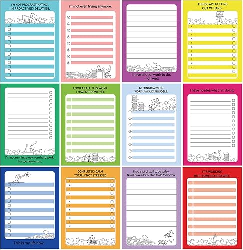 Yeaqee 12 blocs de notas divertidos para compañeros de trabajo, divertidos bloc de notas sarcásticos, bloc de notas divertido para lista de tareas,