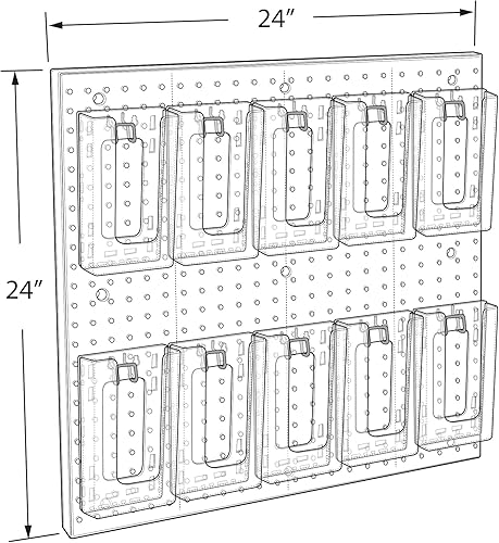 Miniatura 3 de Azar Pantallas - 700680 - Soporte para folleto de pared con 10 bolsillos, tamaño triple, transparente