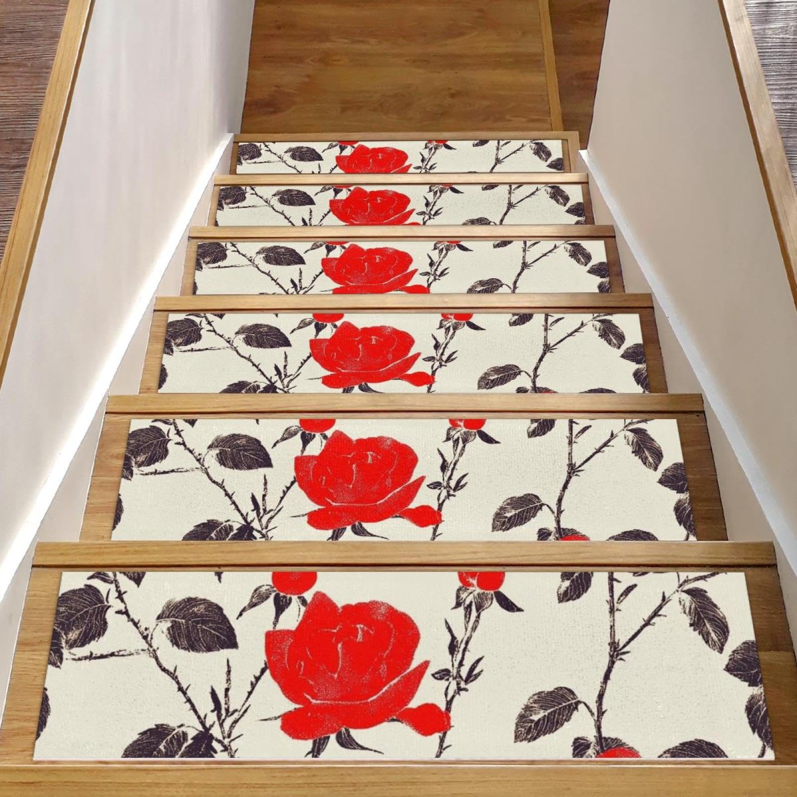 Alfombras de escalera antideslizantes para evitar resbalones en escalones de madera