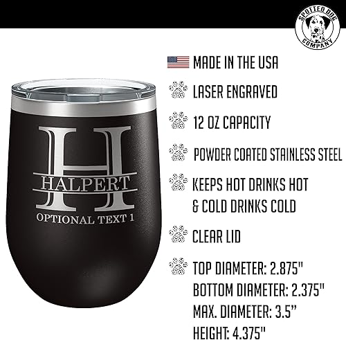 Miniatura 2 de Vaso de vino personalizado de 12 onzas (17 colores) de acero inoxidable recubierto de polvo con tapa, grabado personalizado, regalo de vino