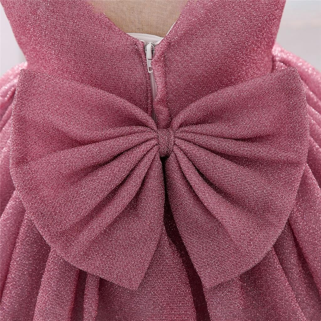 Lito Angels Mädchen Blumenmädchenkleid | Glitzer, Schleifendetail, Ärmellos, Haarreif, Hochzeit, Taufe, Kommunion, Geburtstagsfeier