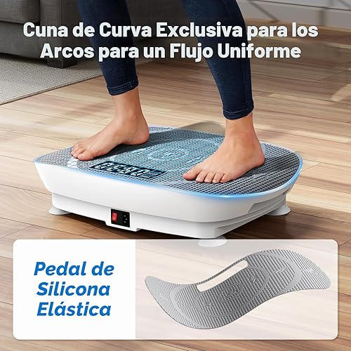 Miniatura 2 de MERACH - Máquina de ejercicios con placa de vibración, placa de vibración curva para drenaje linfático y pérdida de peso, placa vibratoria