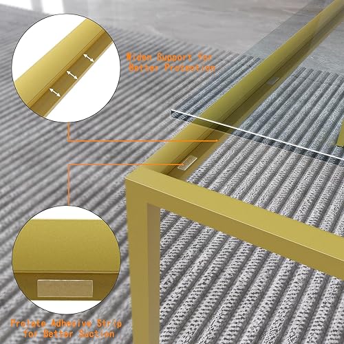 Miniatura 5 de Mesa de café de vidrio moderna, mesa central minimalista, mesa de café para sofá y bandeja de té para sala de estar, superficie de vidrio templado