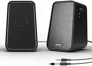 ROSON CO712 Compact 2.0 Computer Speakers, 5W x2 Enhanced Bass, Headphone Jack, USB Powered Stereo for PC Laptop Tablet Phone