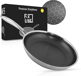 FIXLINE® Premium Wabenpfanne Ø20cm - alle Herdarten inkl. Induktion - kratzfeste Antihaftbeschichtung - Backofen bis 250℃ - edles Wabendesign - Allrounder Pfanne für jeden Einsatz