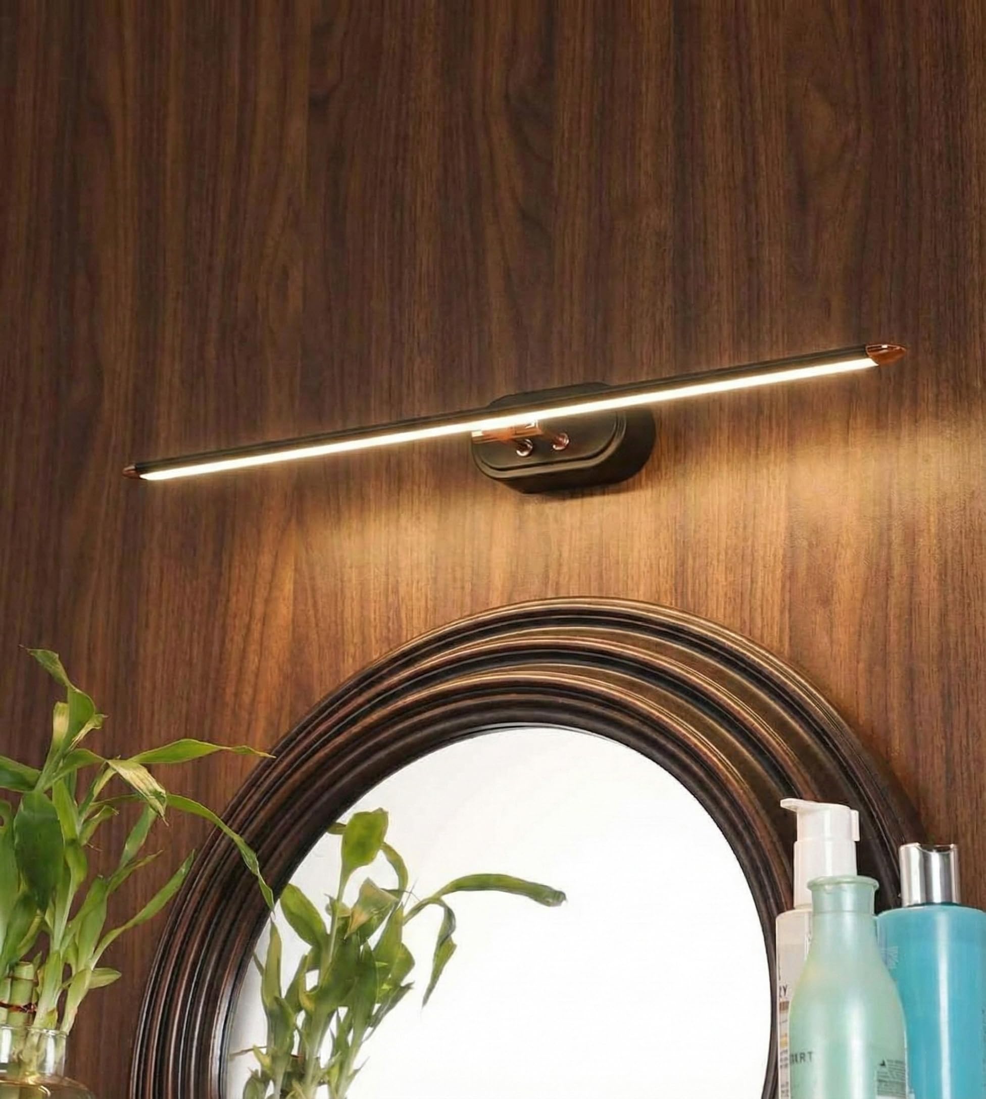 Desidiya 6W 3-in-1 Color Changing Black Rose Gold Finish LED Mirror Picture Wall Light,Bathroom Vanity Led Mirror Light (Cool White/Warm White/Natural White)-Pack of 1