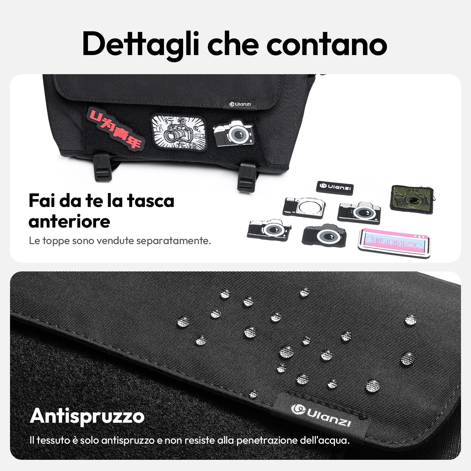ULANZI BP11 Borsa a tracolla per fotocamera DSLR/SLR con attacco per treppiede, unisex, Borsa per macchina fotografica leggera e impermeabile, compatibile con fotocamere Sony, Canon, Fujifilm
