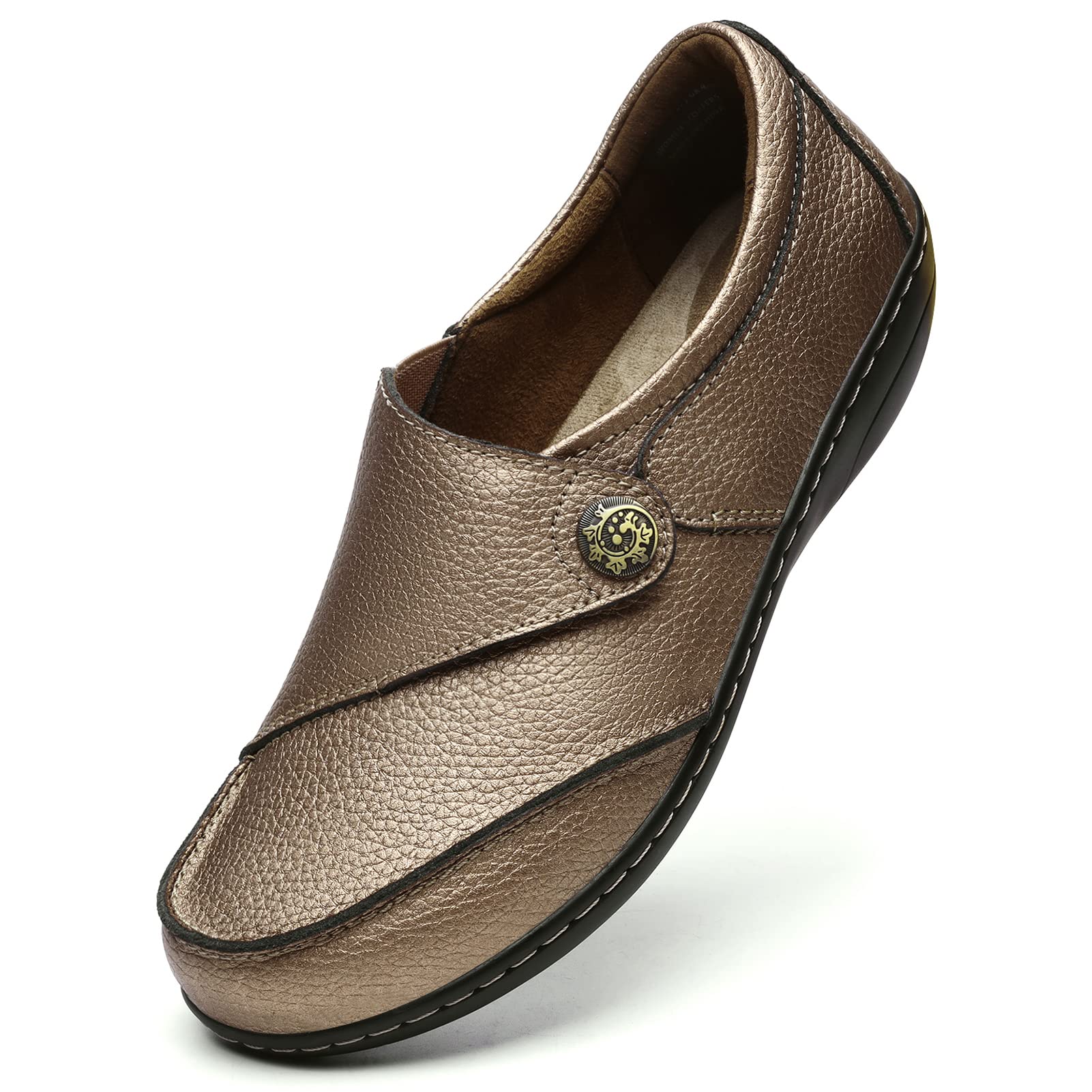 Geoeleph Womens Loafers Casual Slip-Ons Comfort Walking Flats Leather Driving Moccasins