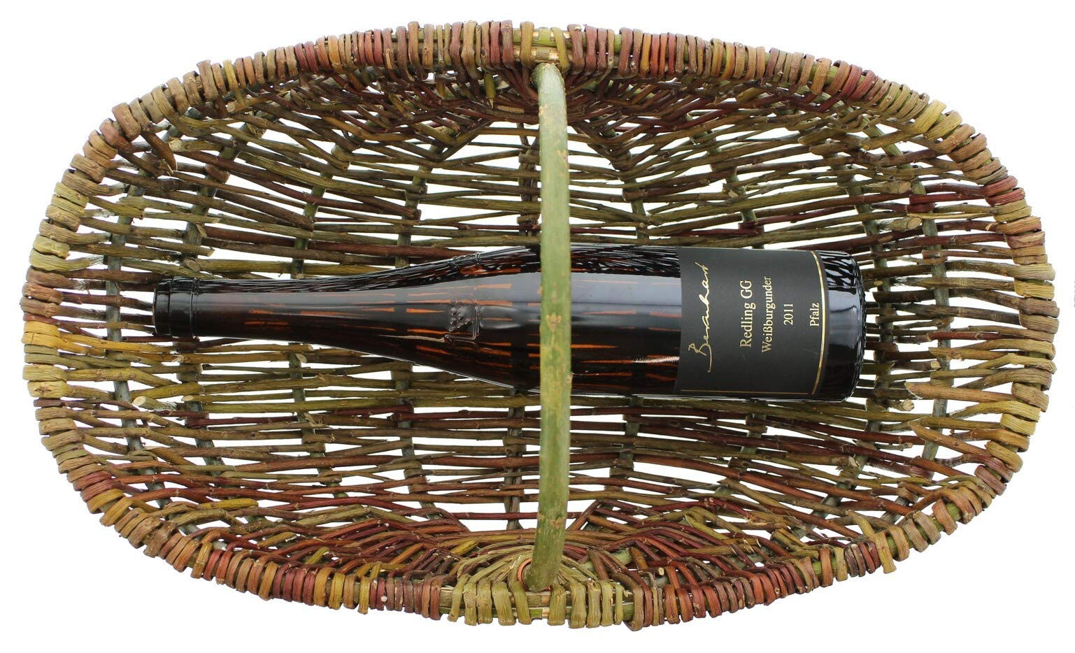 Panier à Linge En Osier Naturel Avec Cadre Bois - 46 X 27 X 20 Cm