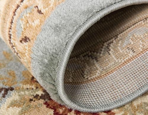 Miniatura 6 de Unique Loom colección Versailles - Alfombra tradicional clásica con motivo floral (8 pies x 10 pies, rectangular, azul pizarra marfil)