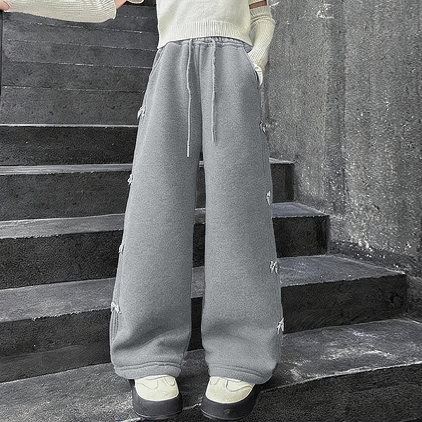 Jogginghose Mädchen Straight Sweatpants Loose Sporthose Atmungsaktiv Elastischem Bund Baggy Hose Lässige Freizeithose Einfarbig Teenager Gummibund Outdoorhose Sommer Kinder 5-16 Jahre