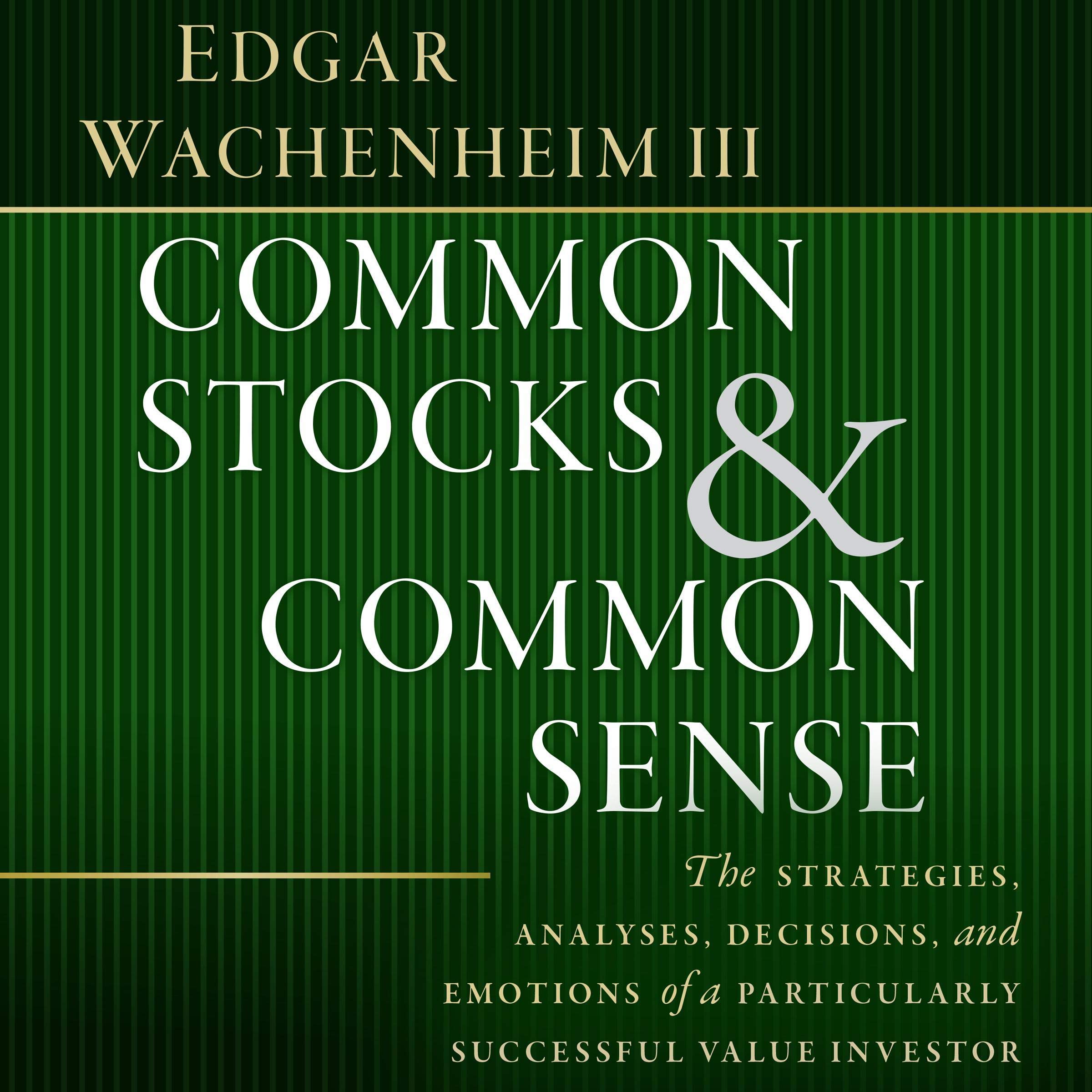 Cover art for Common Stocks and Common Sense