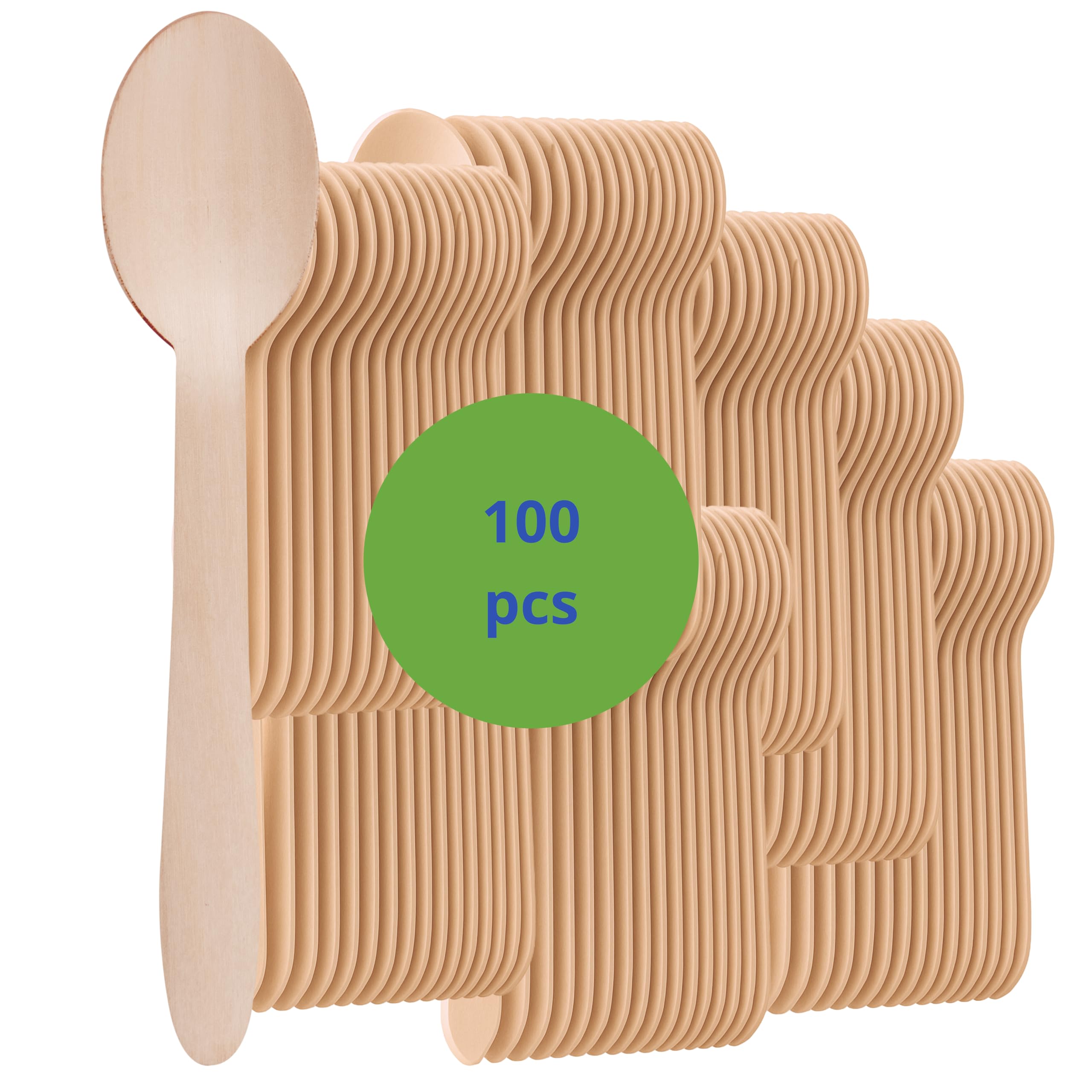 Cucchiai di legno biodegradabili compostabili 165mm 100 pezzi usa e getta per feste
