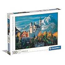 Clementoni – 35146 Collection – Neuschwanstein Castle – 500 Pezzi – Puzzle Adulti, Made In Italy
