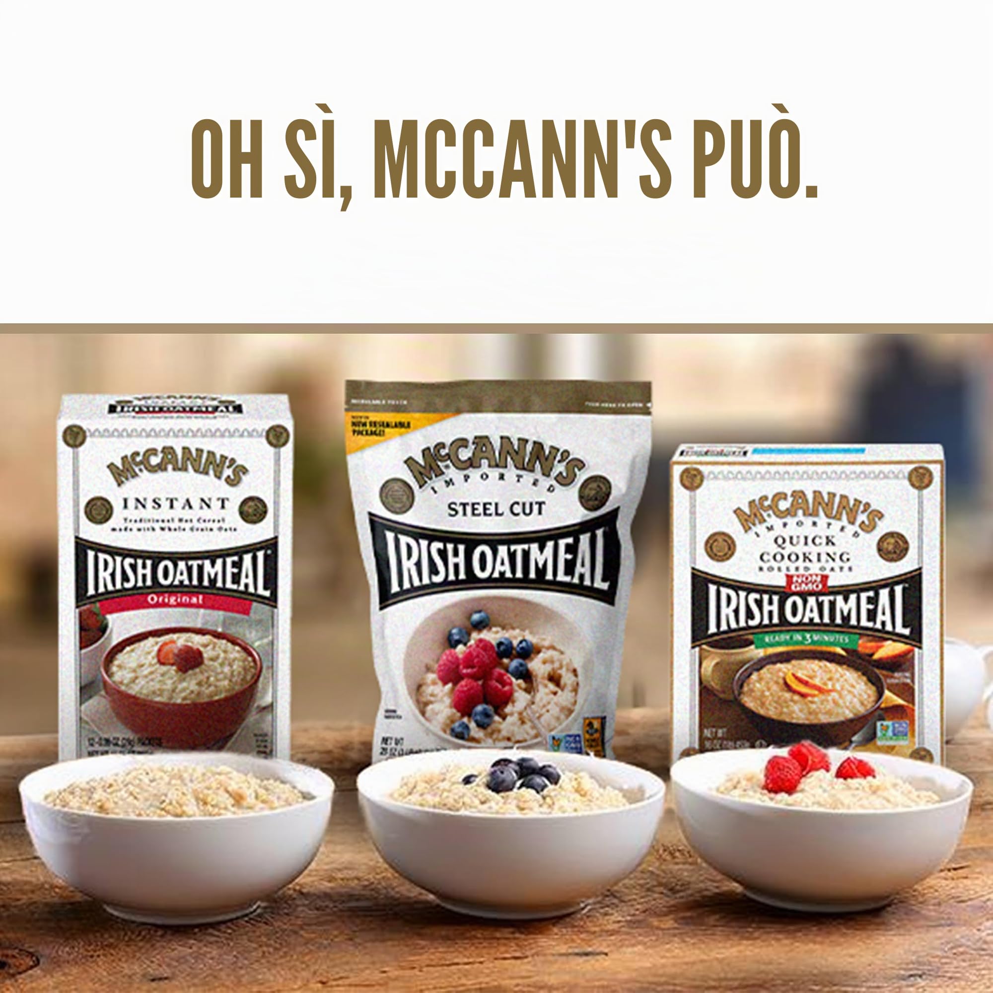 McCann's Farina d'avena irlandese, avena tradizionale tagliata in acciaio, sacchetto da 28 once