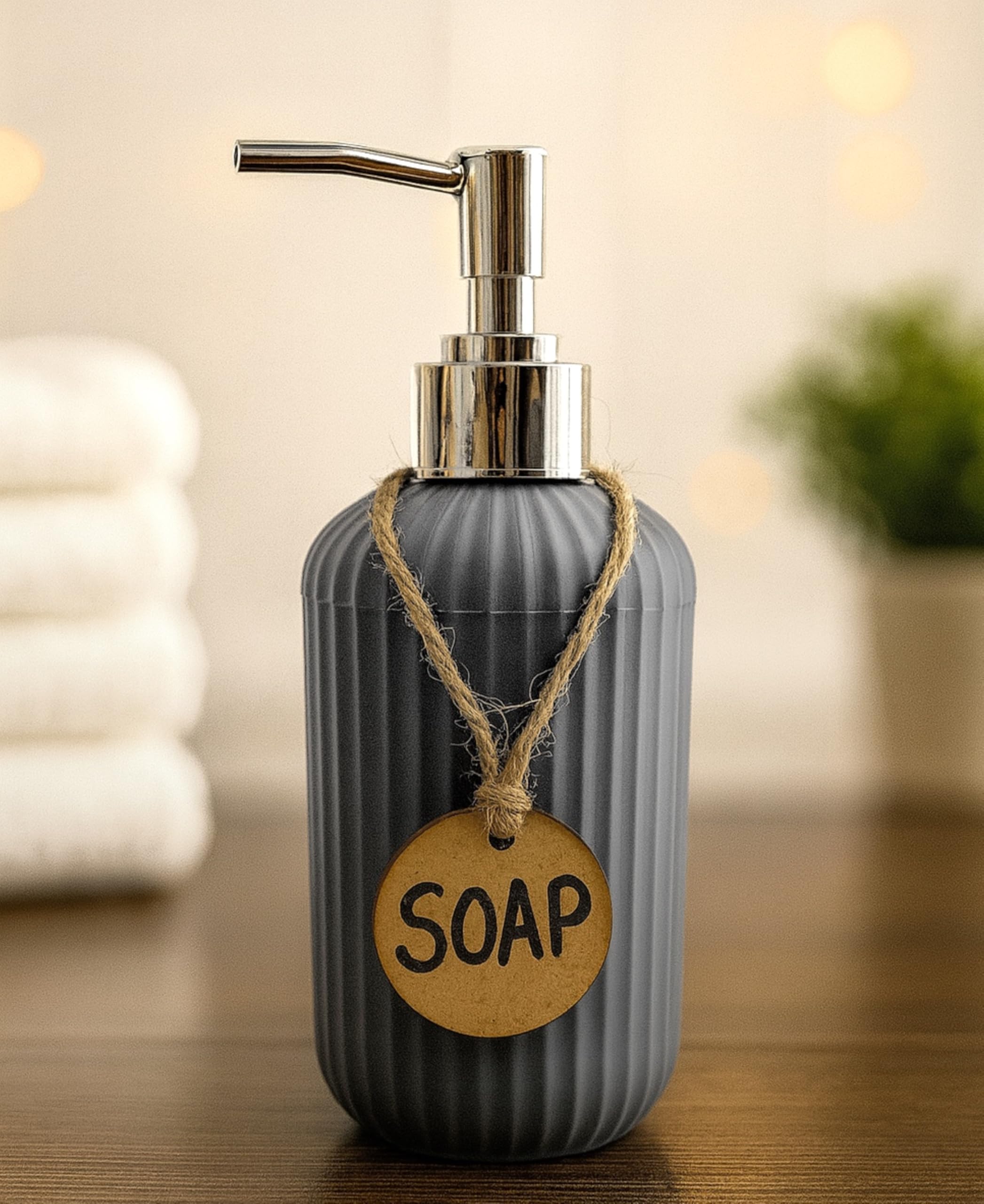 Haristar Liquid Soap Dispenser|Sanitizer Dispenser, Lotion, Shampoo Dispenser | Handwash Bottle for Kitchen | Soap Dispenser for Wash Basin | 300 MLL (Metallic Grey, Pack of 1)