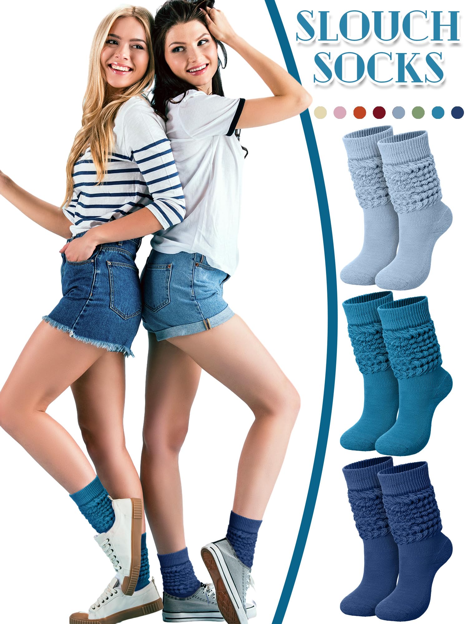 Jeyiour Chaussettes Chaussettes Femme (lot de 8)