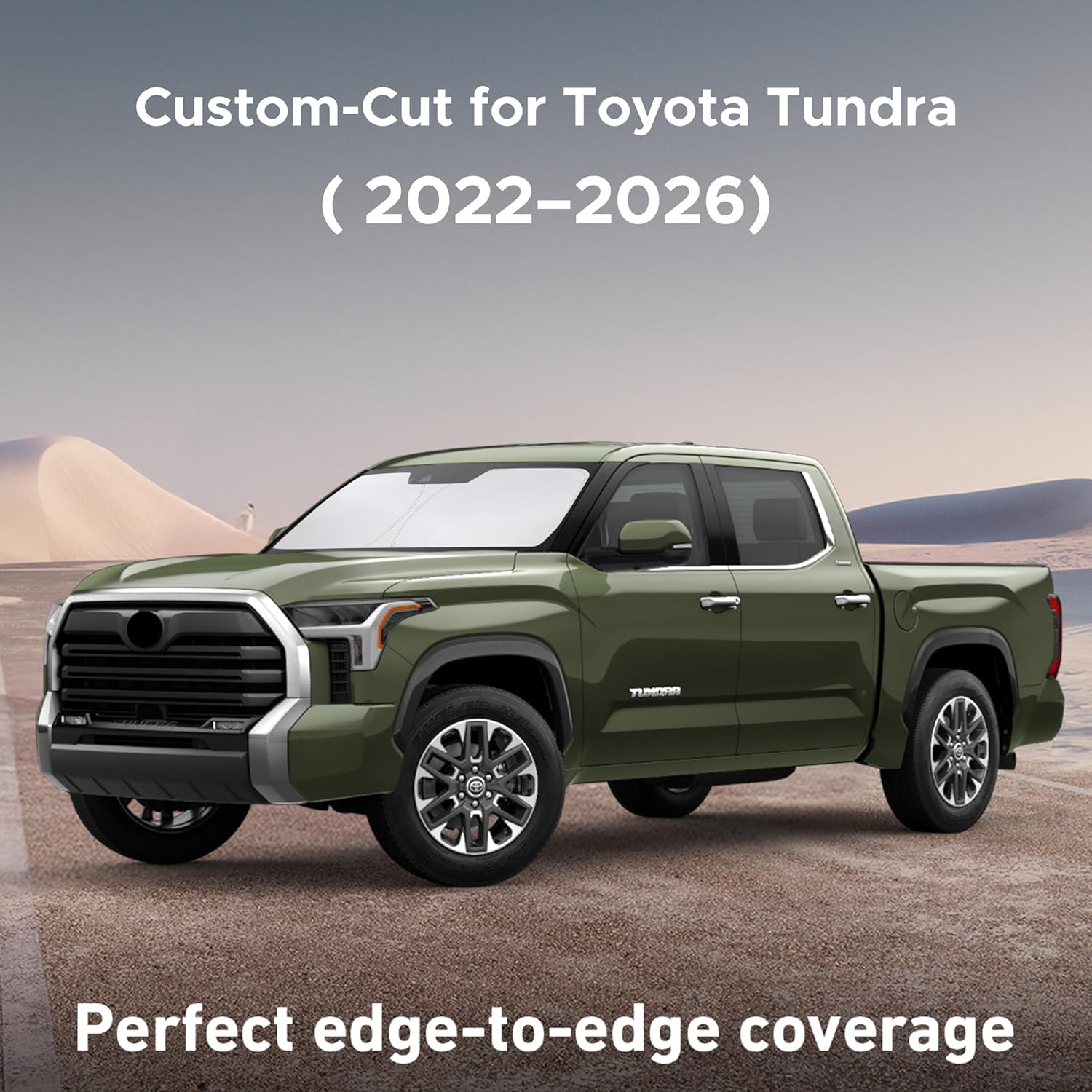 econour windshield sunshade compatible for toyota tundra 2022-2024 2025 2026, sr, sr5, limited, platinum, 1794 edition, trd off-road pro sun visor for front window sun shade cover, car accessories for toyota tundra (2022-2026)