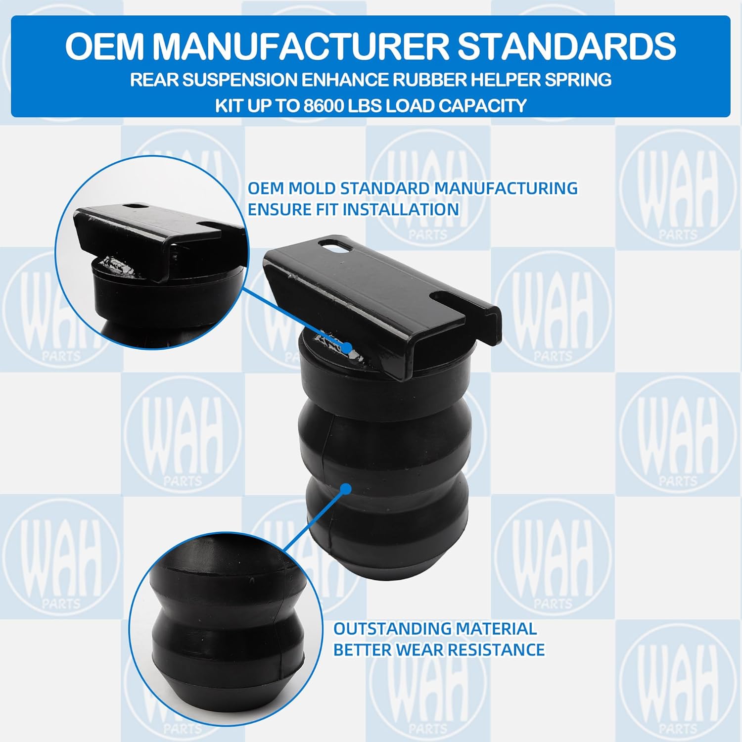 DR3500CA Rear Suspension Enhance Rubber Helper Spring Kit Up to 8600 lbs Load Capacity Compatible With 2003-2025 RAM Dodge Ram 3500 Cab&Chassis 2WD/4WD Rear SES Kit